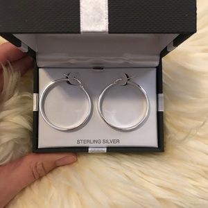 Sterling silver hoops - never been worn